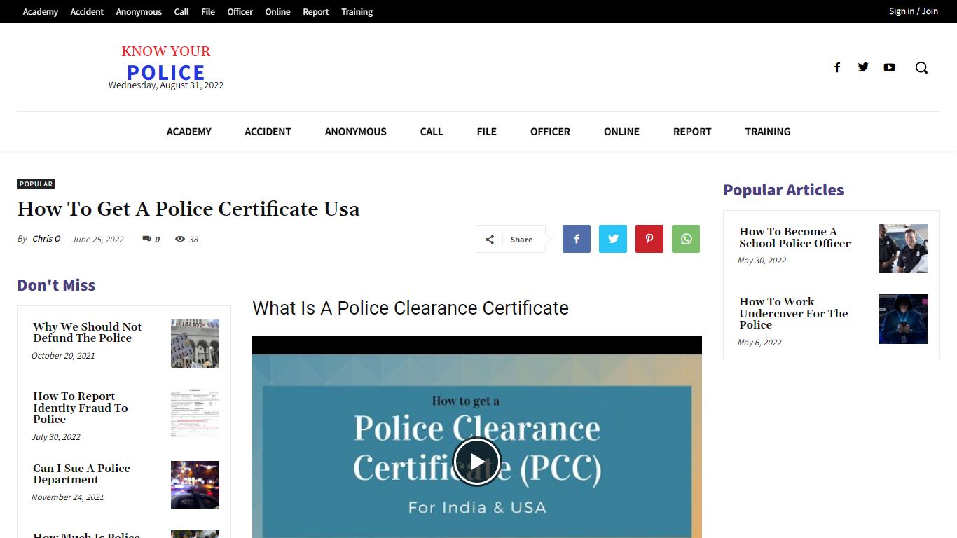 How To Get A Police Certificate Usa - KnowYourPolice.net